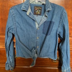 SuperDry denim tie shirt